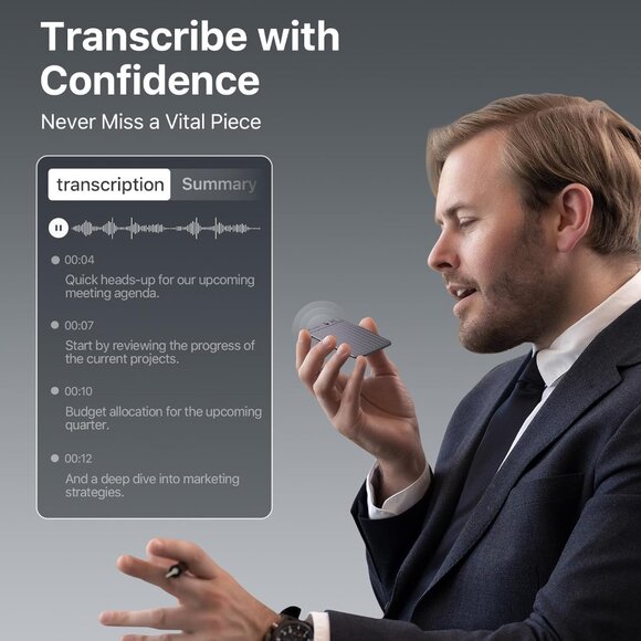 PLAUD Note AI Voice Recorder, App Control, Transcribe & Summarize Empowered - Picture 5 of 8